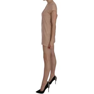PINK MEMORIES Pink Lace Short Sleeve Shift Mini Women's Dress